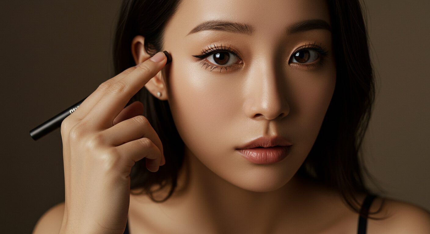 ティント眉を使う女性