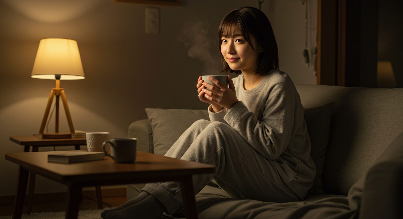 食事やリズムを自分のペースで整える女性
