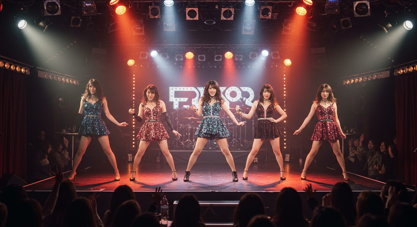 ステージで踊るショークラブのパフォーマー女性た
