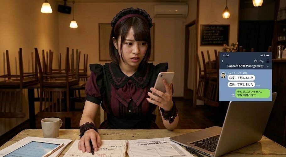 コンカフェのシフト表を確認するキャストのイメージ