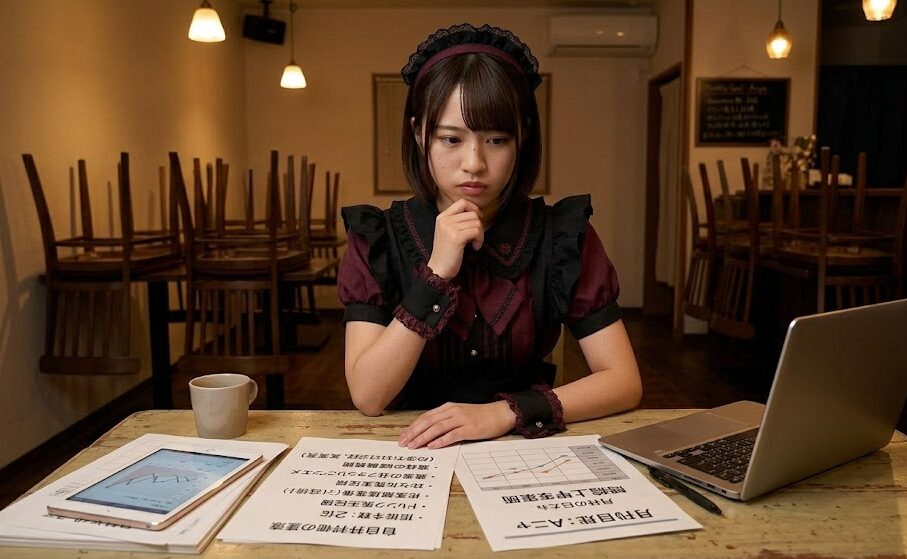 コンカフェで時給交渉を考えるキャストのイメージ